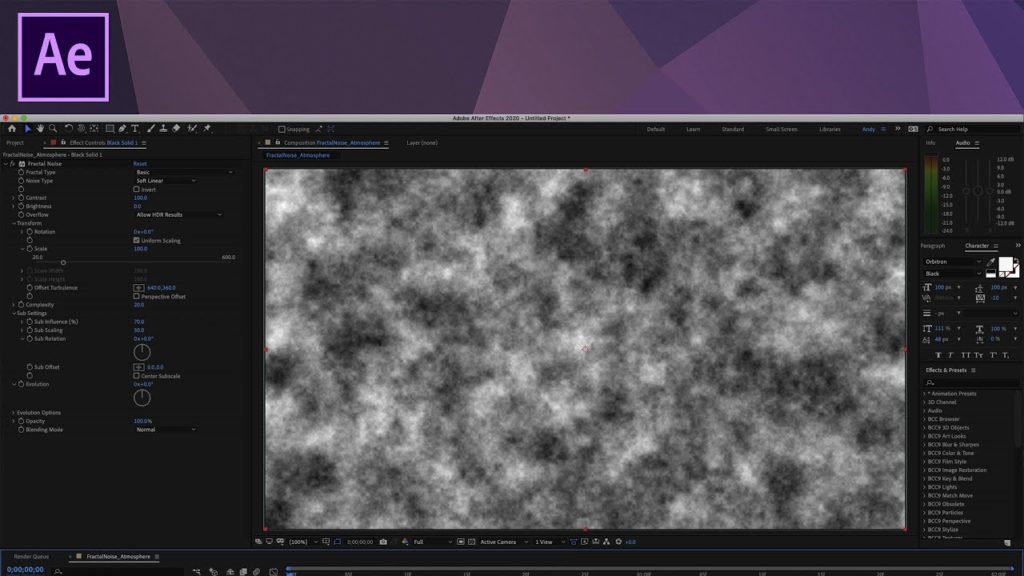 Adobe After Effects Fractal Noise