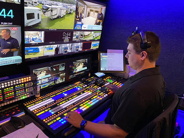 Anthony Young from Custom Media Solutions used the FOR-A HVS-2000 video switcher for the five-day Ultimate RV Show in September.