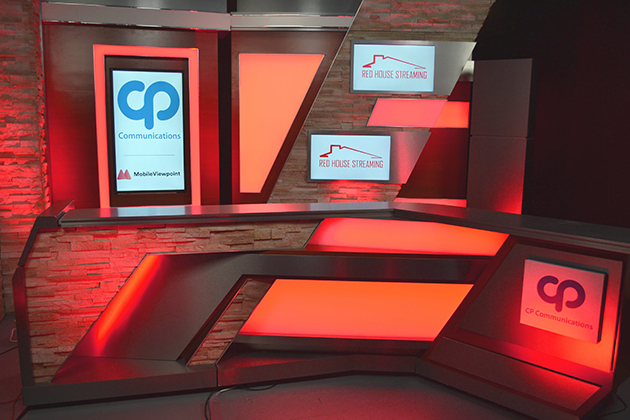 CP Communications' new Red House Streaming Studios set at the company's St. Petersburg, Florida headquarters