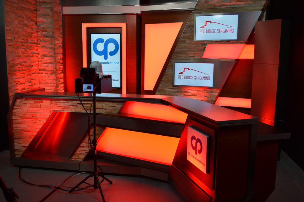 CP Communications' new Red House Streaming Studios set at the company's St. Petersburg, Florida headquarters