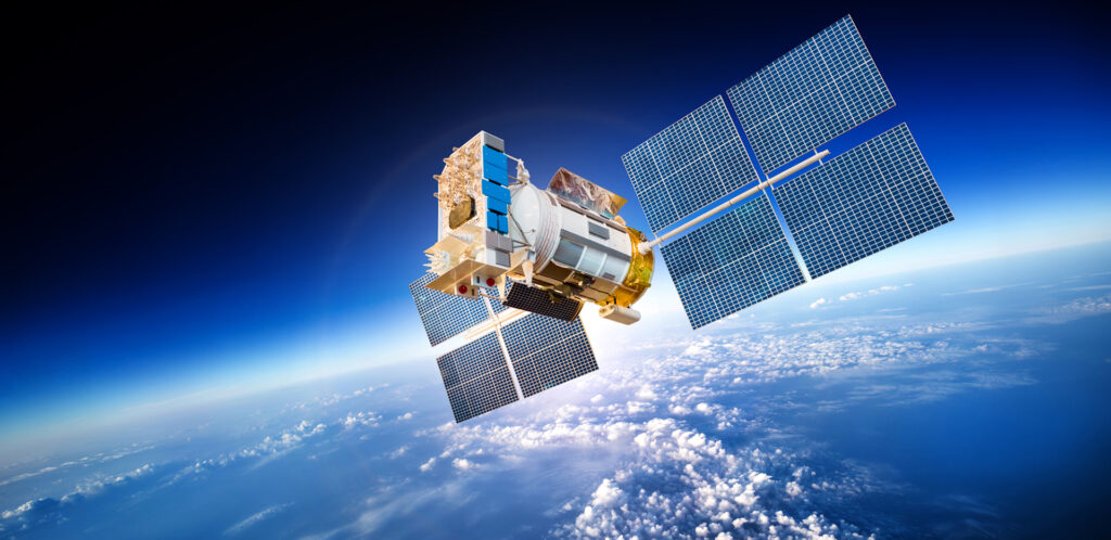 Satellite over the earth