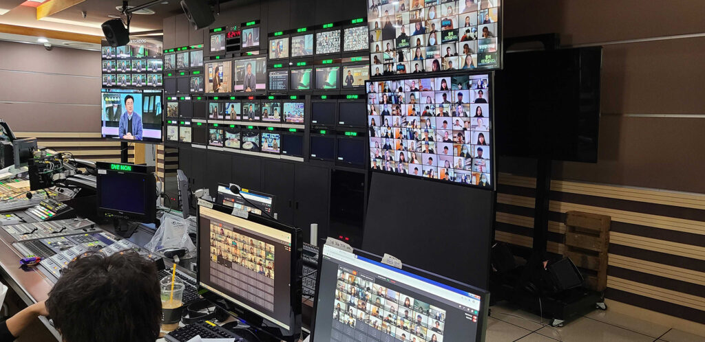 The production control room of live remotes featured in MBC's COVID-19 special.