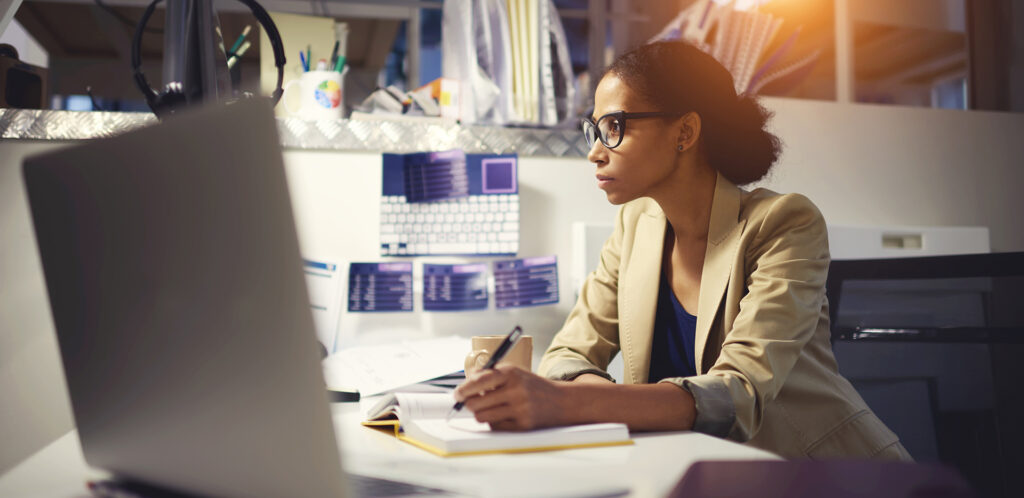 Woman editing