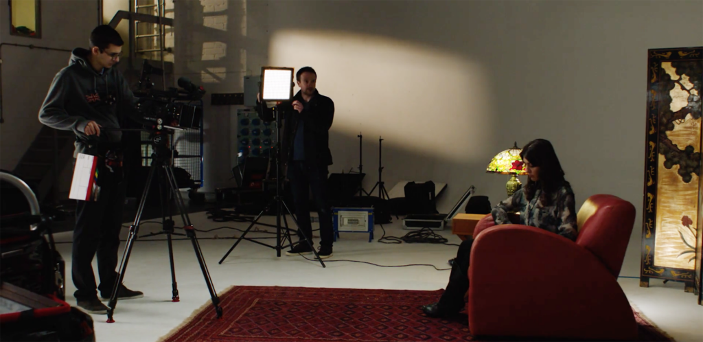 Lee lighting filters on set