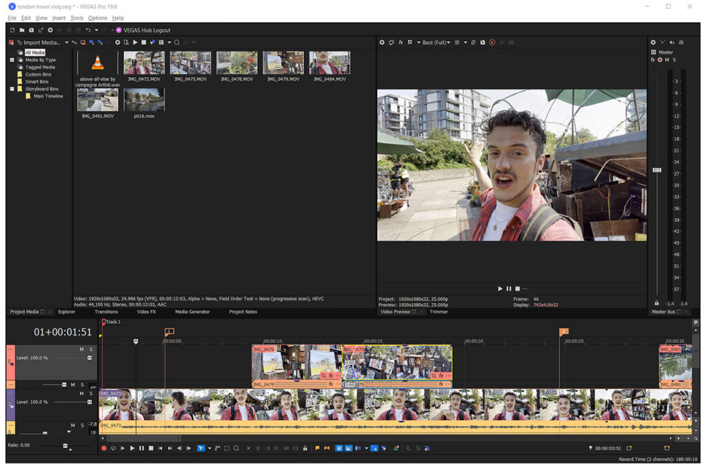 VEGAS Pro video editing