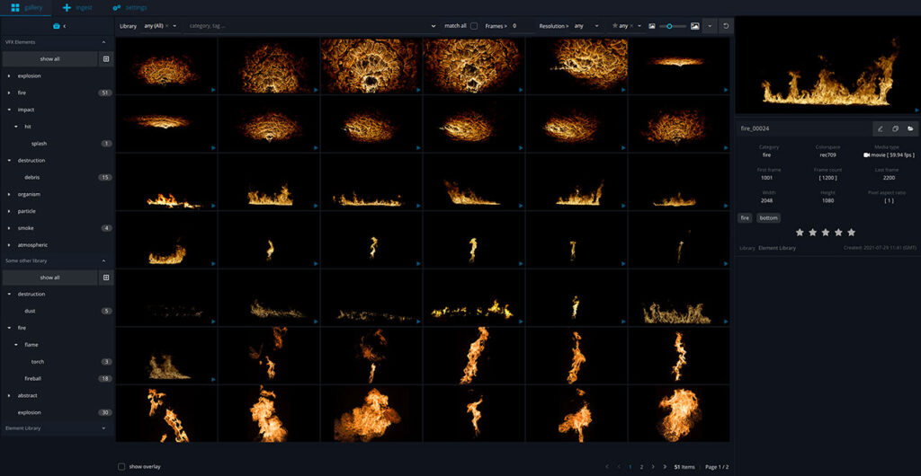 das element vfx element asset library software gallery