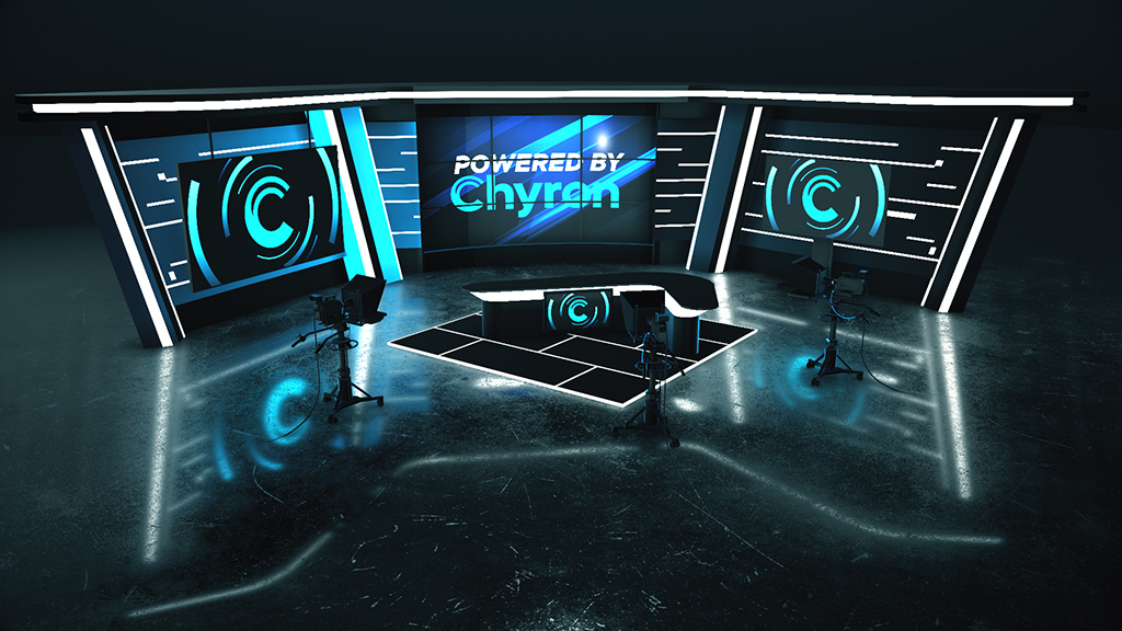 Newsroom set powered by Chyron