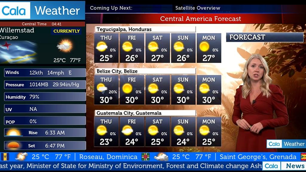 Caribbean & Central America weather broadcast using PlayBox Neo Cloud-Based Playout