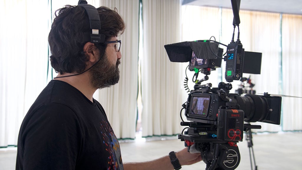 Antena 3 documentary maker operating Pocket Cinema Camera 6K Pro