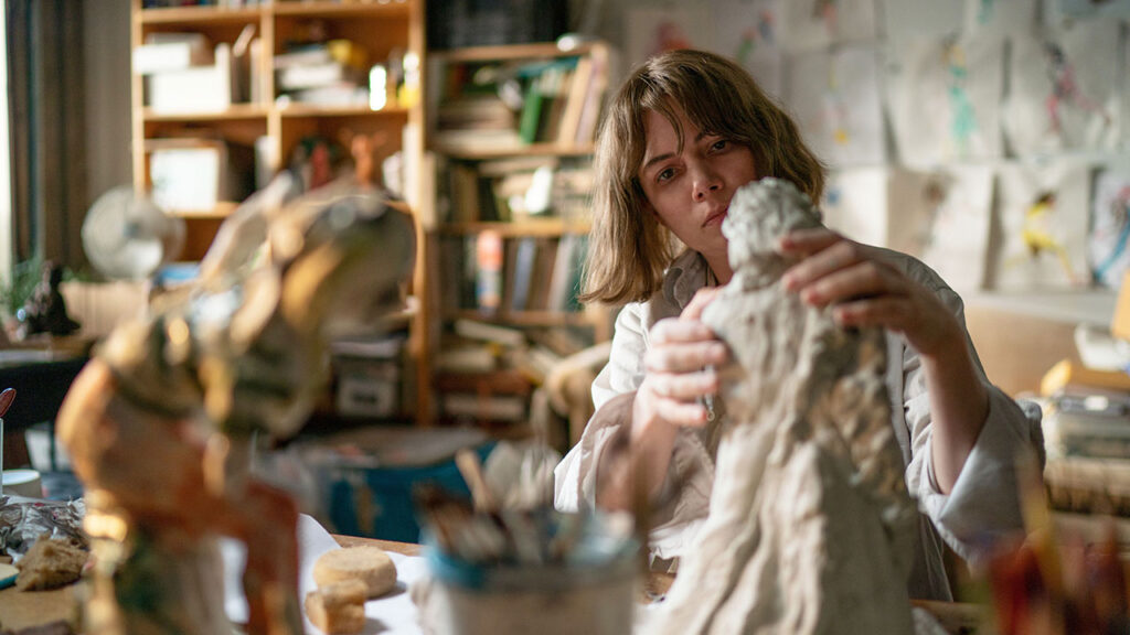 Showing Up actress Michelle Williams molding a sculpture Graded by HARBOR with DaVinci Resolve