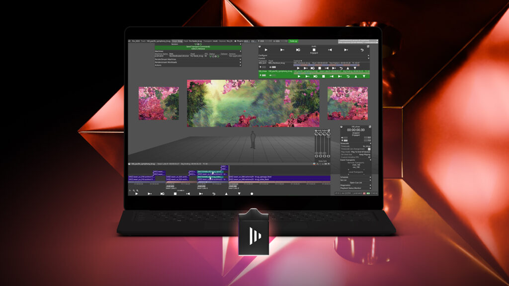 image of a laptop displaying the software Disguise X1