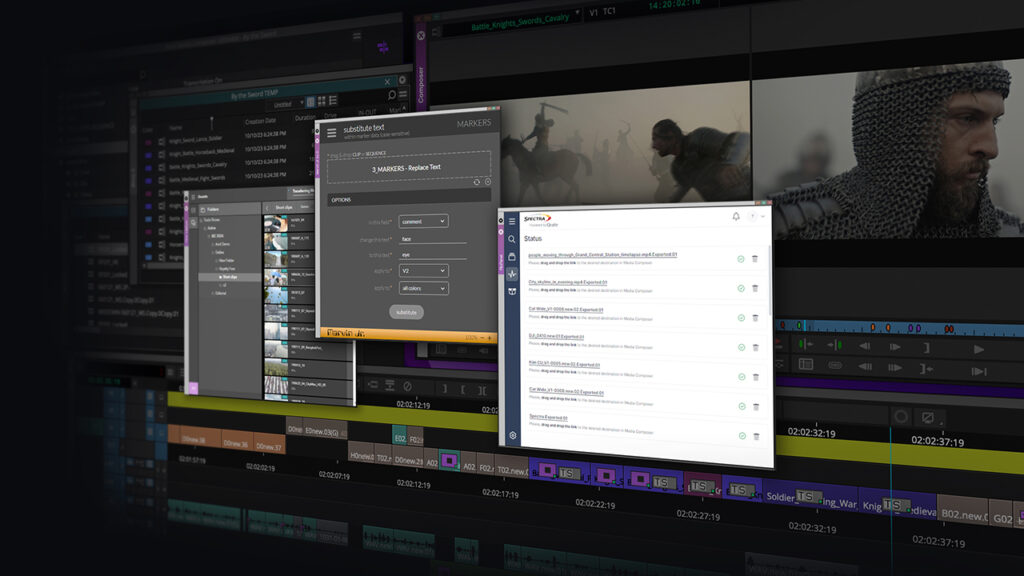 screenshots of Avid Media Composer panels