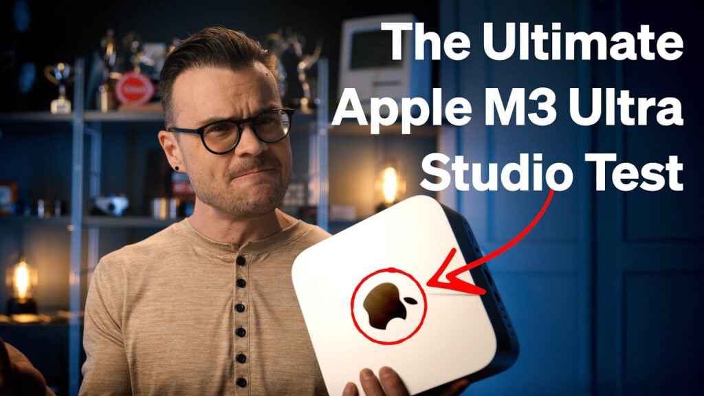 Michael Cioni holds an Apple M3 Ultra computer in his hand