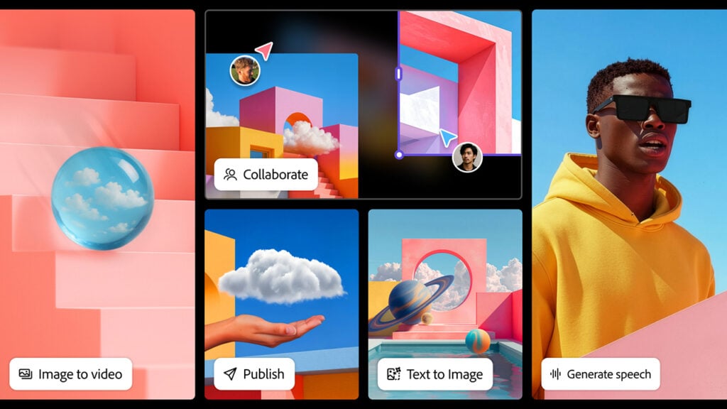 a montage of screenshots taken from Adobe Firefly software