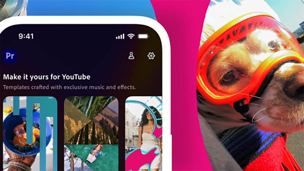 Adobe Photoshop software shown on the face of an iPhone