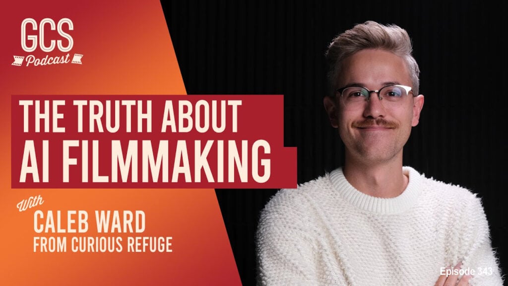 Caleb Ward sits next to the words The Truth About AI Filmmaking