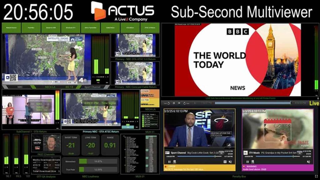 a montage of screenshots involved in a broadcast