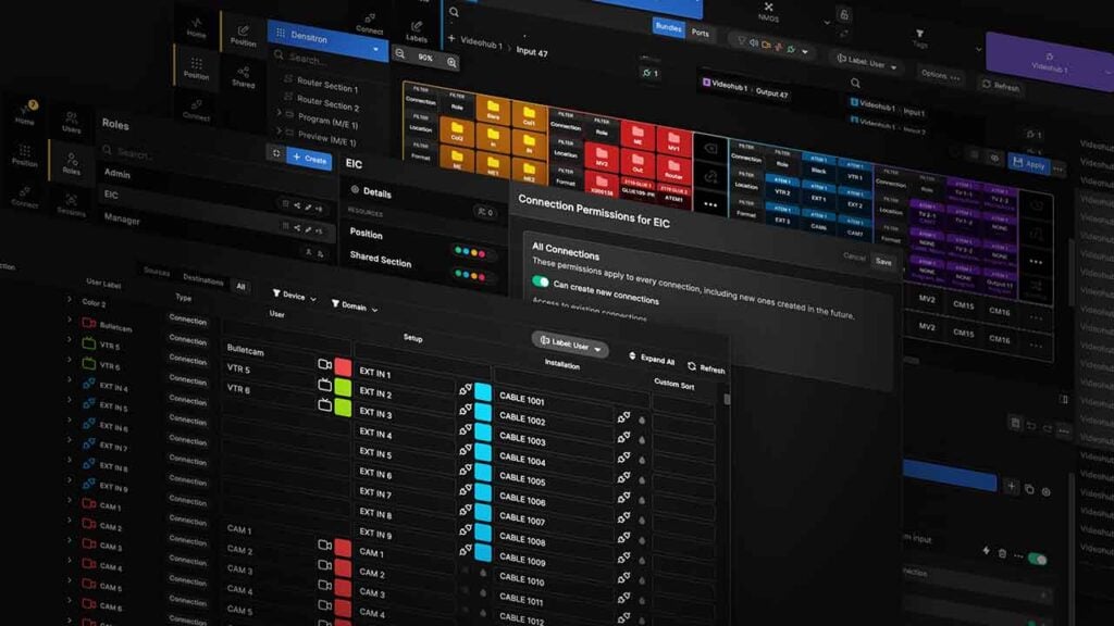 several screenshots of the Bitfocus software Buttons v 1.6