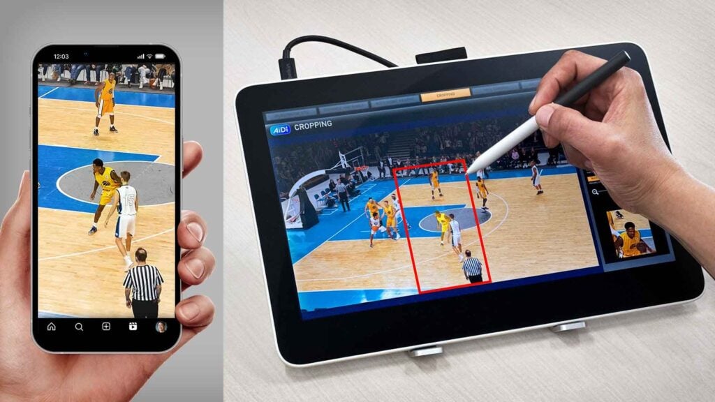 phone and tablet screenshots of FOR-A's viztrick AiDi software