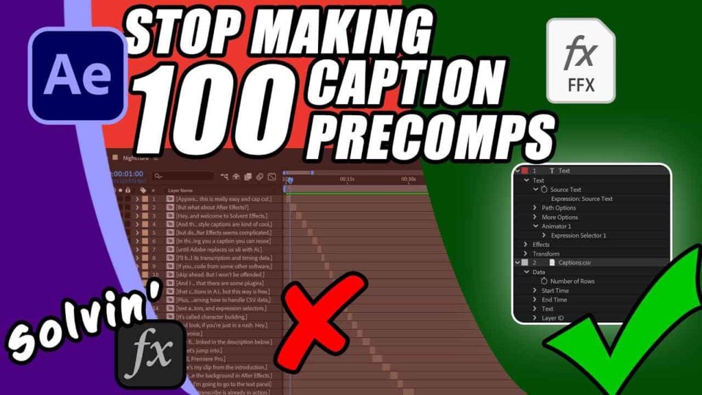 text that says stop making 100 caption precomps