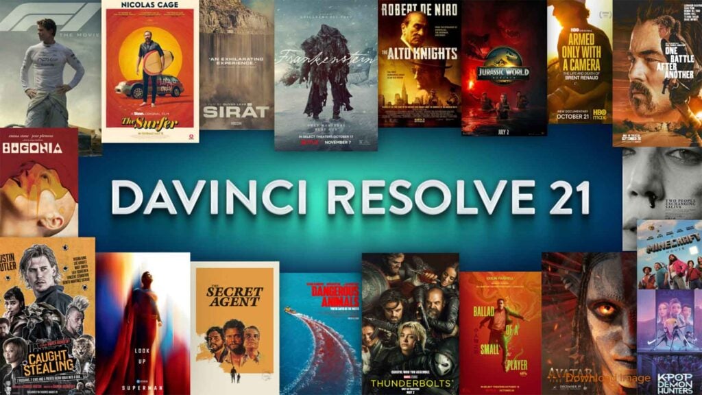a montage of recent movies that have been created using DaVinci Resolve