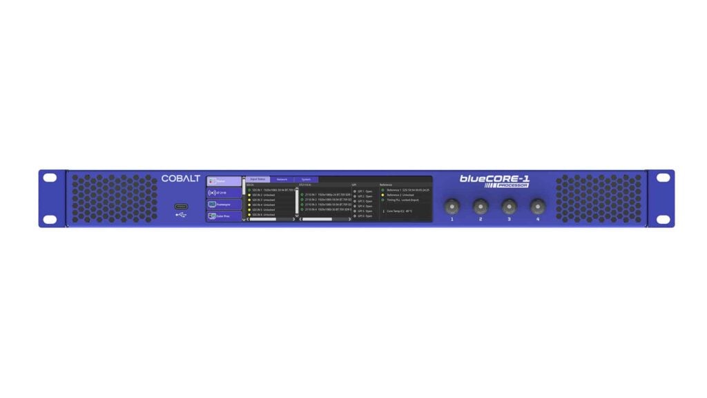 A front-facing view of the COBALT blueCORE Processed device