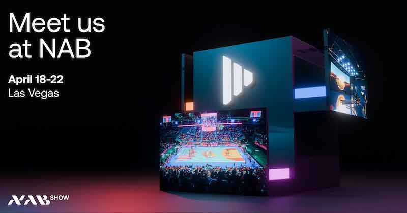 text that says Meet us at NAB April 18-22 Las Vegas