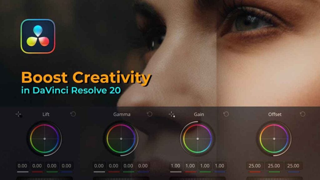 text that says Boost Creativity in DaVinci Resolve 20