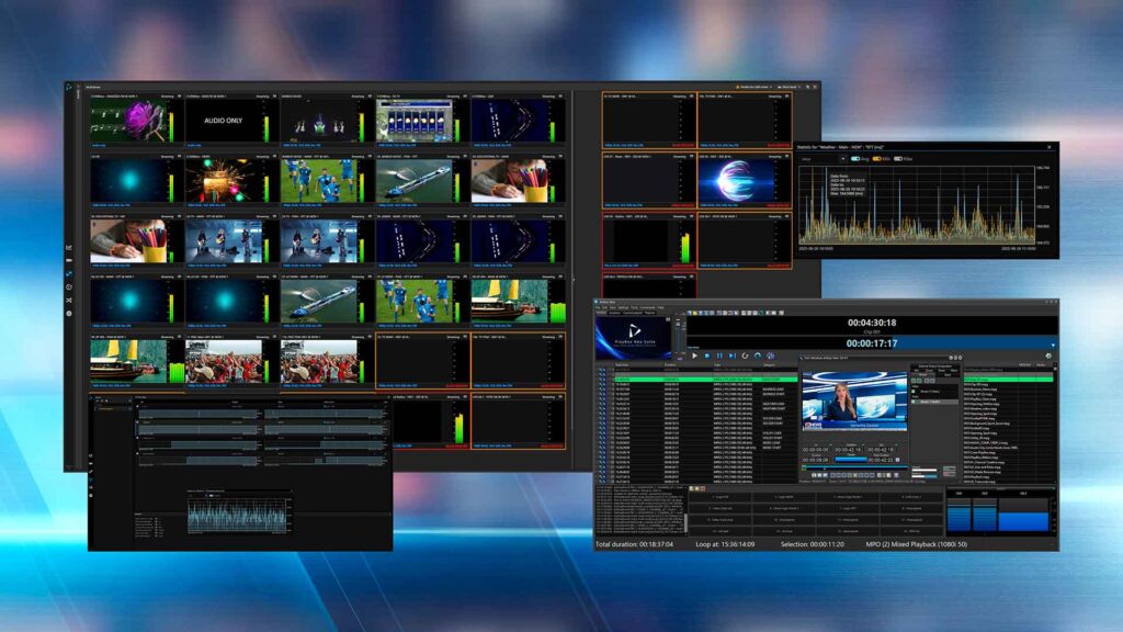 a montage of screenshots of PlayBox Neo software