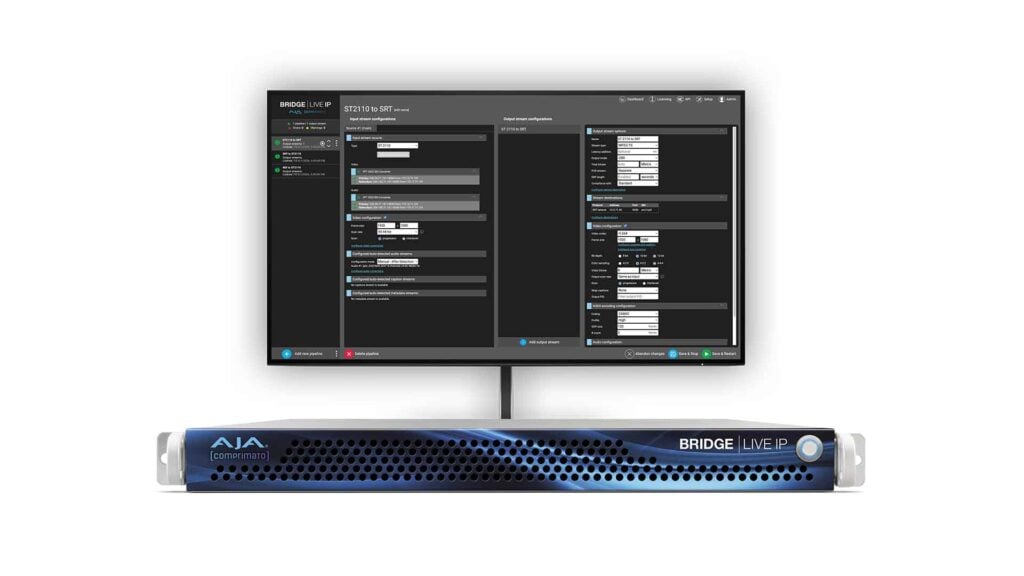 AJA BRIDGE LIVE IP with monitor UI