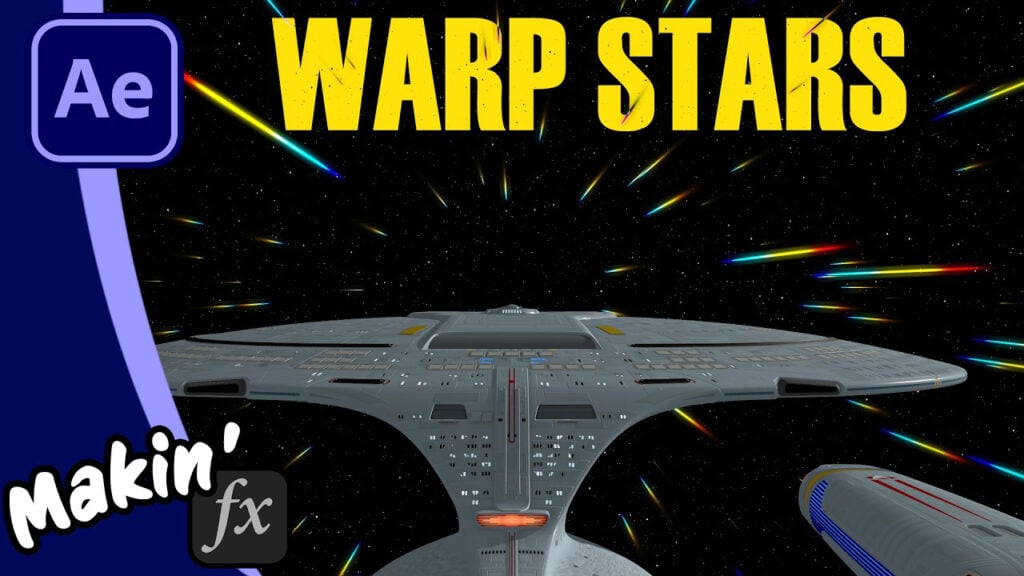 the Star Trek Enterprise warping through space