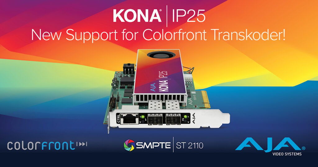the AJA 2026 KONA IP25 Colorfront device