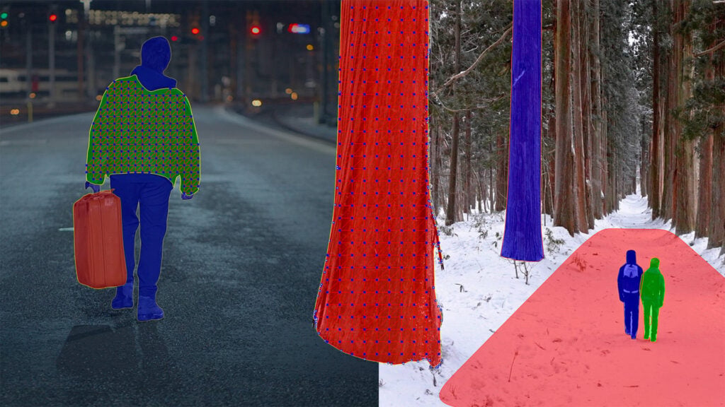 two images that are being edited using AI Point Tracking in Boris FX Mocha Pro