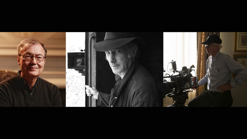 images of three men Ed Lachman ASC, Caleb Deschanel ASC, and M. David Mullen ASC