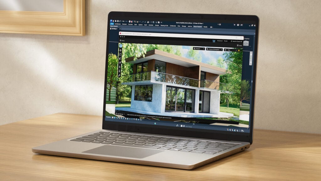 a laptop computer displays Redshift for Revit software on its screen
