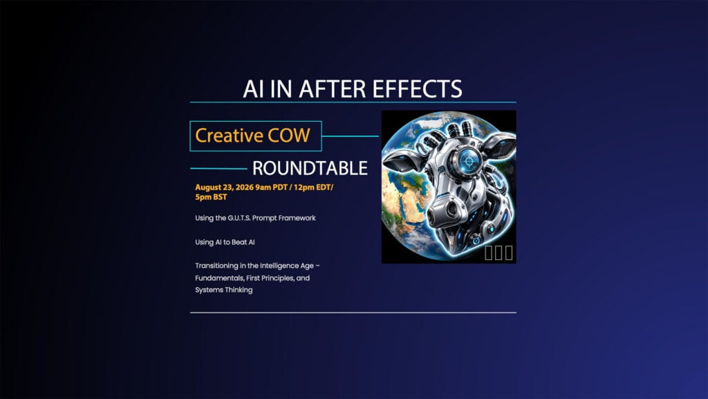 Text that says AI in After Effects Creative COW Roundtable