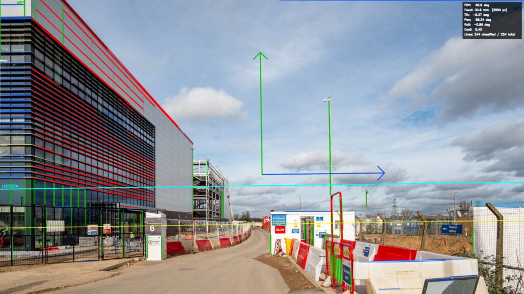 a screenshot demonstrating Camera Match Autosetup's function and overlay capabilities