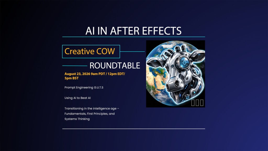 Text that says AI in After Effects Creative COW Roundtable