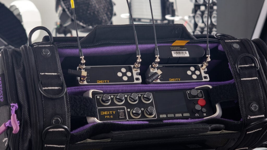 The Deity D4RX Sound Bag filled with Deity equipment