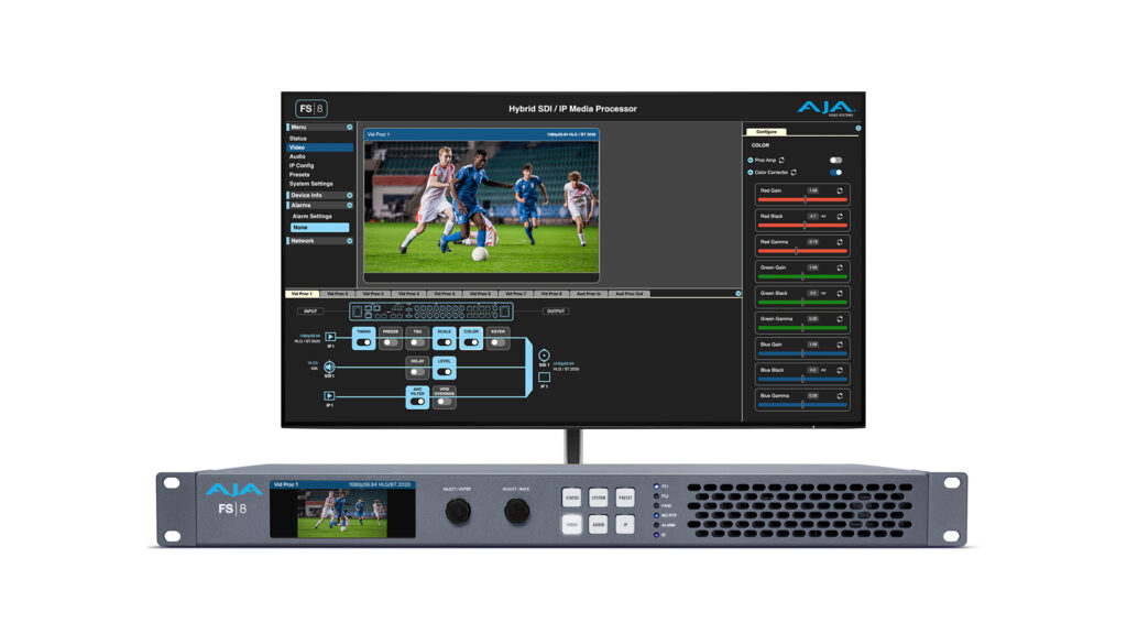 The AJA FS8, Next-Gen 12G-SDI/SMPTE ST 2110 Media Processor