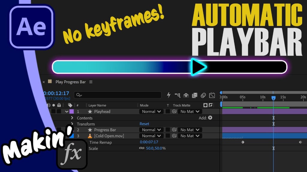 text that says no keyframes! Automatic Playbar