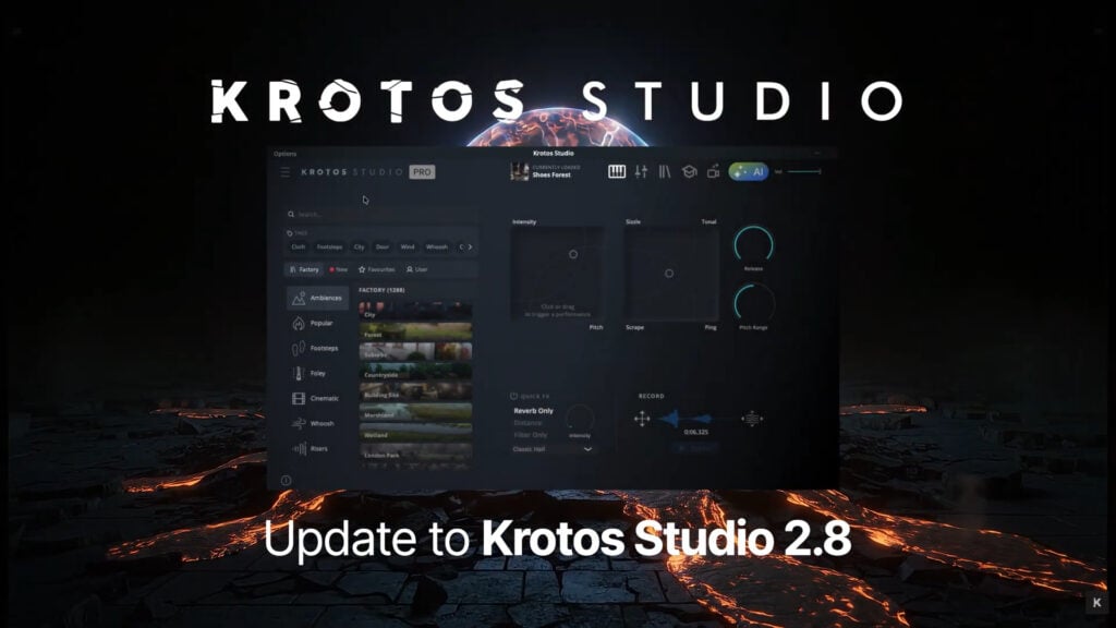 text that says Krotos Studio Update to Krotos Studio 2.8
